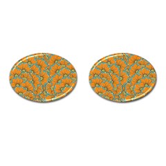 Orange Flowers Cufflinks (oval) by goljakoff