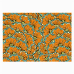 Orange Flowers Large Glasses Cloth by goljakoff