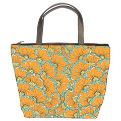 Orange Flowers Bucket Bag by goljakoff