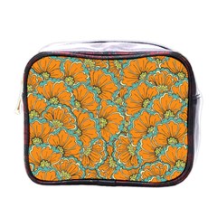 Orange Flowers Mini Toiletries Bag (one Side) by goljakoff