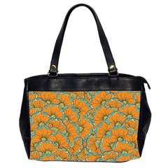 Orange Flowers Oversize Office Handbag (2 Sides) by goljakoff