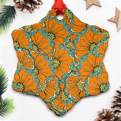 Orange Flowers Ornament (snowflake) by goljakoff