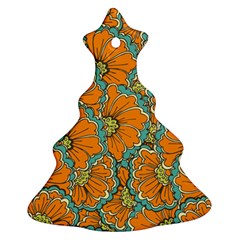 Orange Flowers Christmas Tree Ornament (two Sides) by goljakoff