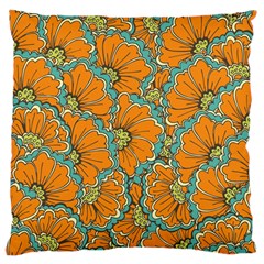 Orange Flowers Large Cushion Case (one Side) by goljakoff