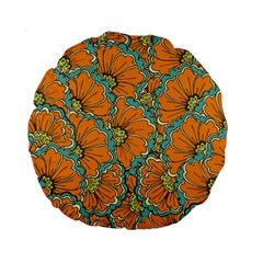 Orange Flowers Standard 15  Premium Round Cushions by goljakoff