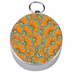 Orange flowers Silver Compasses Front