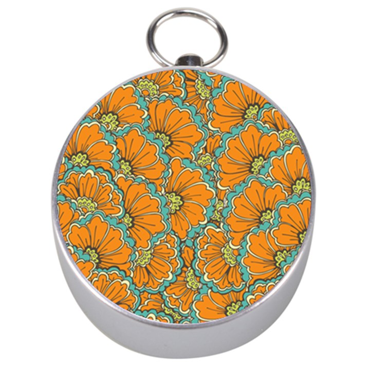 Orange flowers Silver Compasses