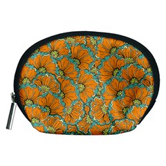 Orange Flowers Accessory Pouch (medium) by goljakoff