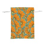 Orange flowers Lightweight Drawstring Pouch (L) Front