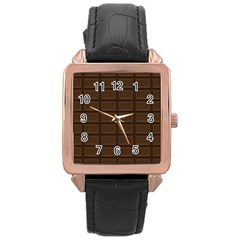 Milk Chocolate Rose Gold Leather Watch  by goljakoff