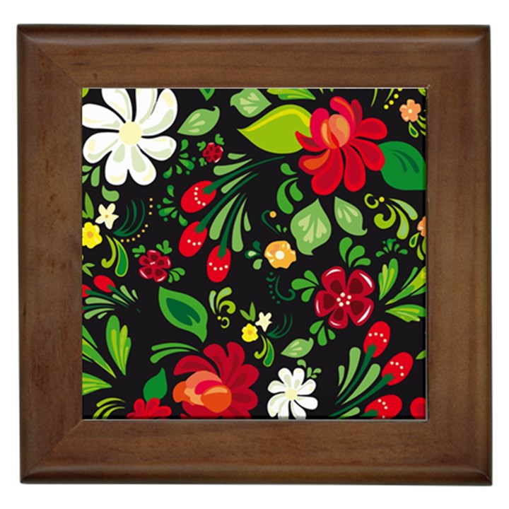 Russian khokhloma Framed Tile