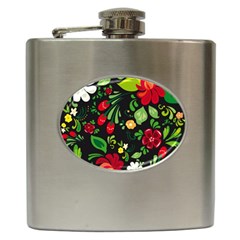 Russian Khokhloma Hip Flask (6 Oz) by goljakoff