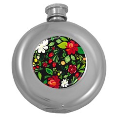 Russian Khokhloma Round Hip Flask (5 Oz) by goljakoff