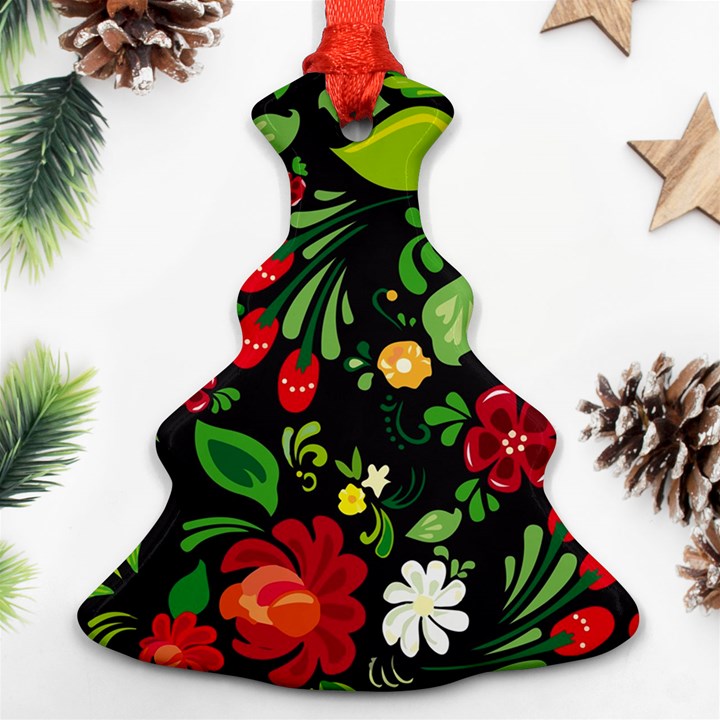 Russian khokhloma Christmas Tree Ornament (Two Sides)