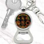 Hohloma ornament Bottle Opener Key Chain Front