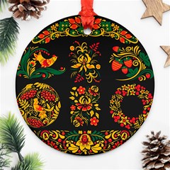 Hohloma Ornament Round Ornament (two Sides) by goljakoff