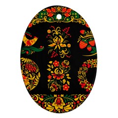 Hohloma Ornament Oval Ornament (two Sides) by goljakoff