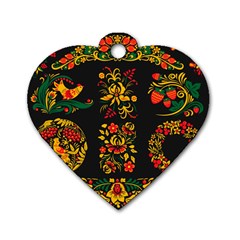 Hohloma Ornament Dog Tag Heart (one Side) by goljakoff