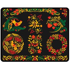 Hohloma Ornament Double Sided Fleece Blanket (medium)  by goljakoff