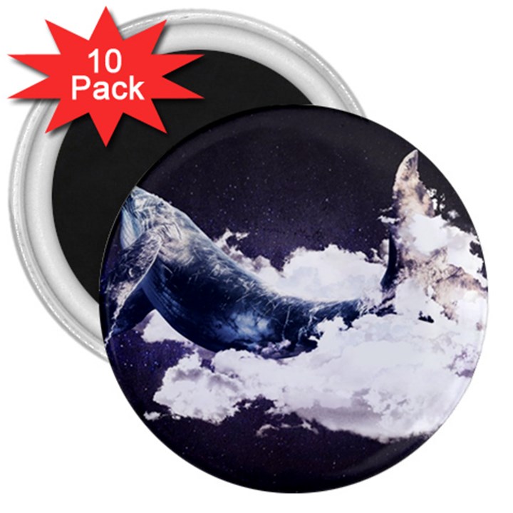 Blue whale dream 3  Magnets (10 pack) 