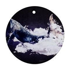 Blue Whale Dream Round Ornament (two Sides) by goljakoff