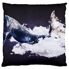 Blue Whale Dream Large Cushion Case (one Side) by goljakoff