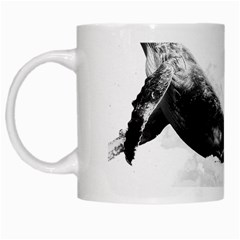 Blue whale in clouds White Mugs