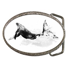 Blue Whale In Clouds Belt Buckles by goljakoff