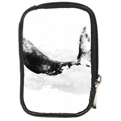 Blue whale in clouds Compact Camera Leather Case