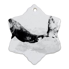 Blue whale in clouds Snowflake Ornament (Two Sides)