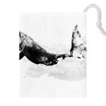 Blue whale in clouds Drawstring Pouch (4XL) Front