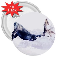 Blue Whale 3  Buttons (10 Pack)  by goljakoff