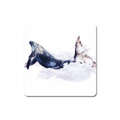 Blue Whale Square Magnet by goljakoff