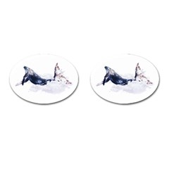 Blue Whale Cufflinks (oval) by goljakoff