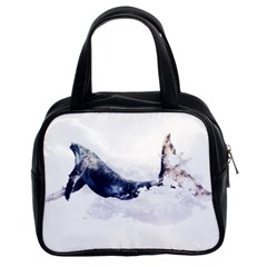 Blue Whale Classic Handbag (two Sides) by goljakoff