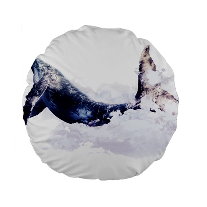 Blue whale Standard 15  Premium Round Cushions