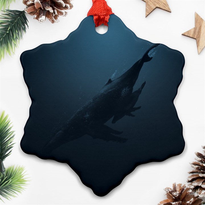 Whales family Snowflake Ornament (Two Sides)