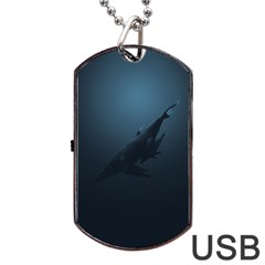 Whales Family Dog Tag Usb Flash (two Sides) by goljakoff