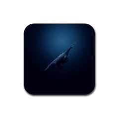 Blue Whales Rubber Square Coaster (4 Pack)  by goljakoff