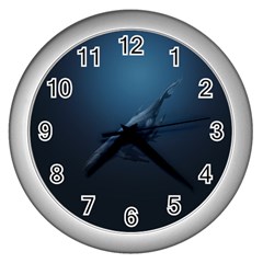 Blue Whales Wall Clock (silver) by goljakoff