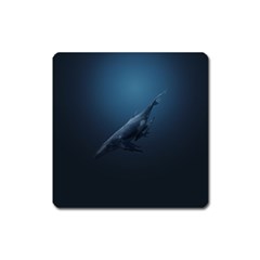 Blue Whales Square Magnet by goljakoff