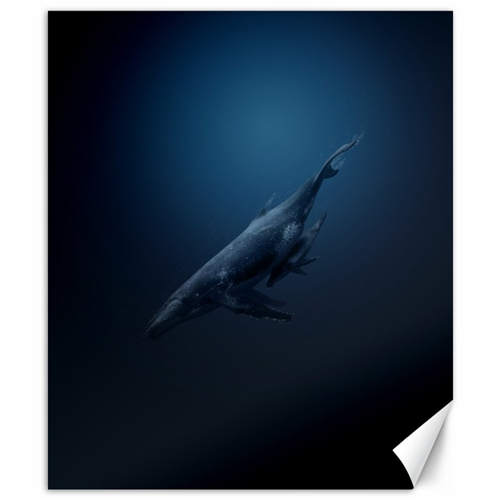 Blue whales Canvas 20  x 24 