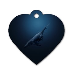 Blue Whales Dog Tag Heart (two Sides) by goljakoff