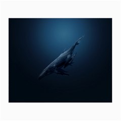 Blue Whales Small Glasses Cloth (2 Sides) by goljakoff