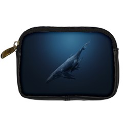 Blue Whales Digital Camera Leather Case by goljakoff