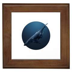 Blue Whales Framed Tile by goljakoff