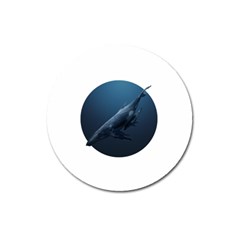 Blue Whales Magnet 3  (round) by goljakoff