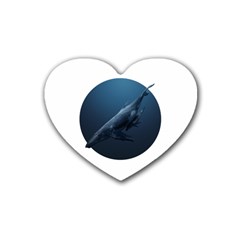 Blue Whales Rubber Coaster (heart)  by goljakoff