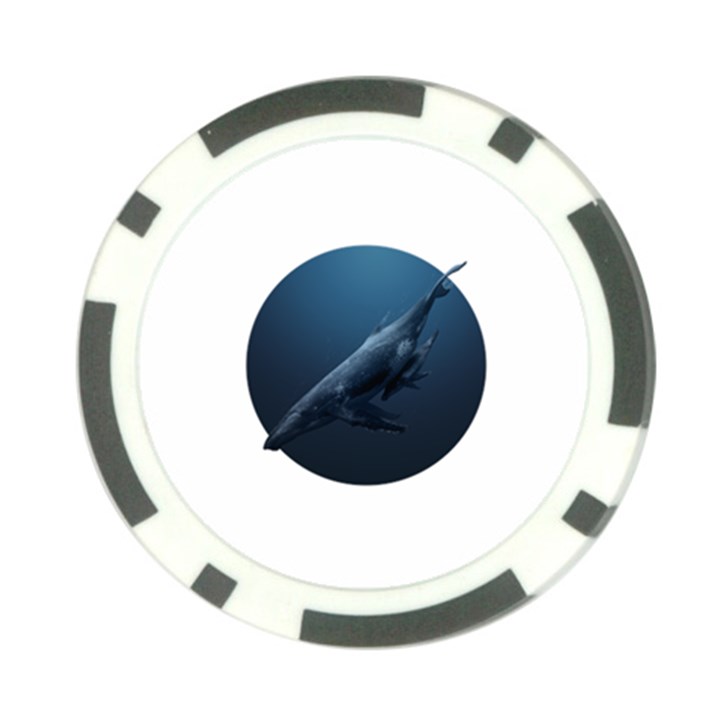 Blue Whales Poker Chip Card Guard