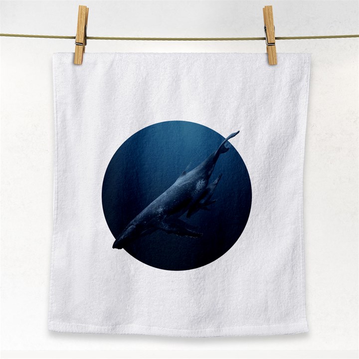 Blue Whales Face Towel